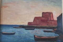 Barche a Pozzallo – 1965 Olio su tela 30x40