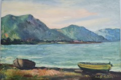 Barche in riva – 1971 Olio su tela 50x70